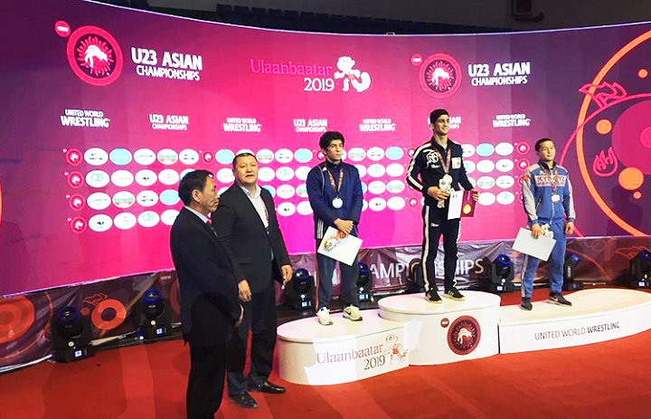 Tajikistan Wrestler won a silver medal at the U23 Asian Wrestling Championship